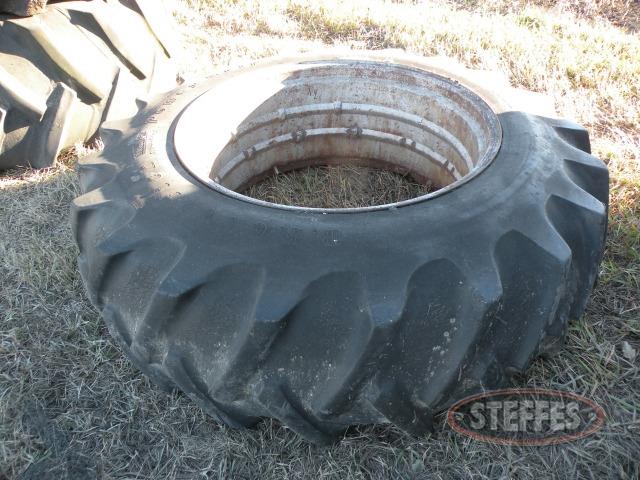 18.4-38 tire on double beveled rim
